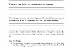 Therapy Worksheet For Nightmares Mental Health Worksheets