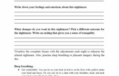 Therapy Worksheet For Nightmares Mental Health Worksheets