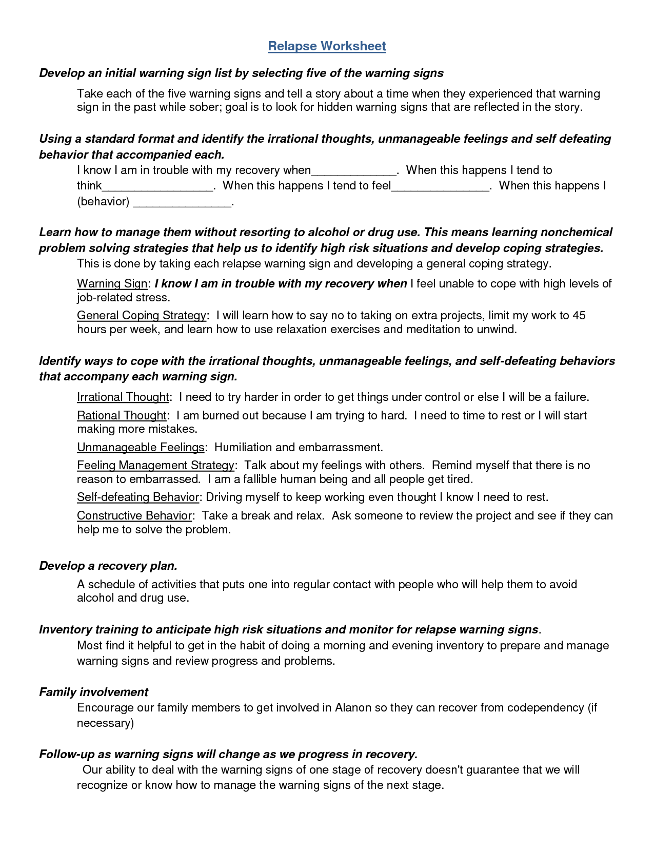 Treating Codependency Worksheet Printable Worksheets And Activities 