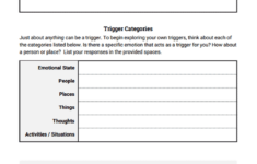 Triggers Worksheet Therapist Aid