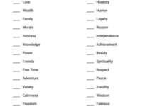 Values Clarification Worksheet Therapist Aid