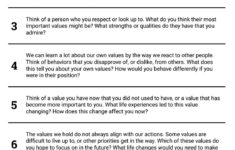 Values Discussion Question Taken From Therapist Aid Https www