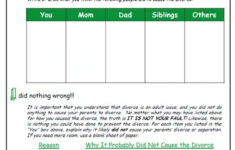 Was My Parents Divorce My Fault This Worksheet For Children Of Divorce