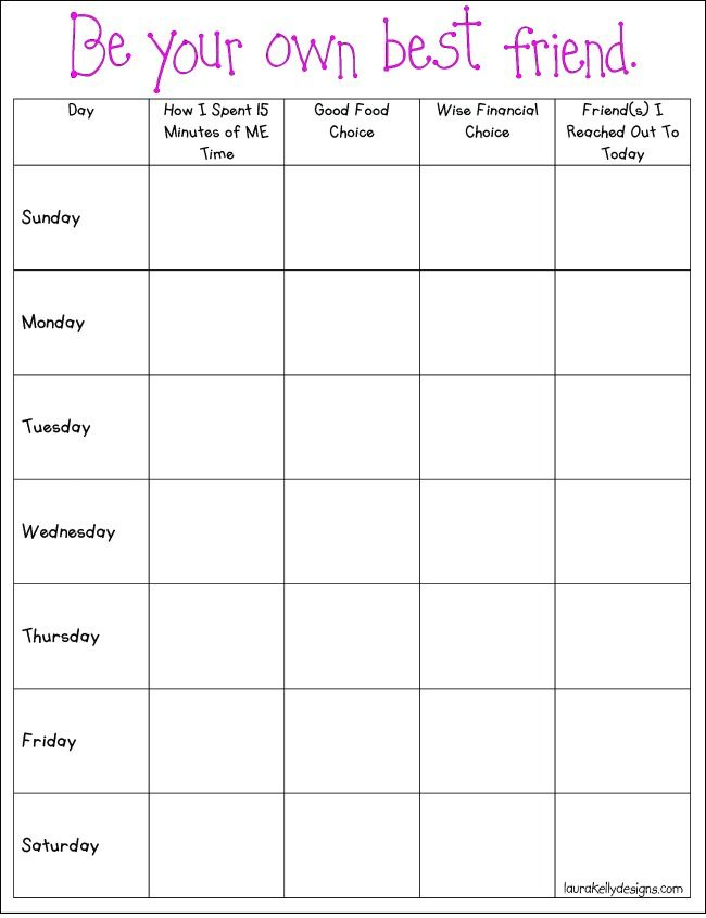 Weekly Self Care Planning Printable Laura Kelly s Inklings Care 