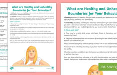 What Are Healthy And Unhealthy Boundaries Worksheet