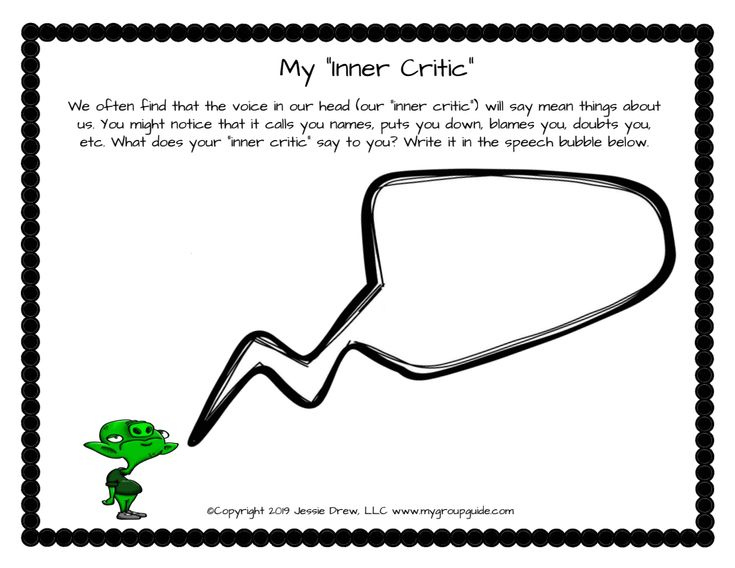 Worksheet My Inner Critic G pdf Google Drive Therapy Worksheets 