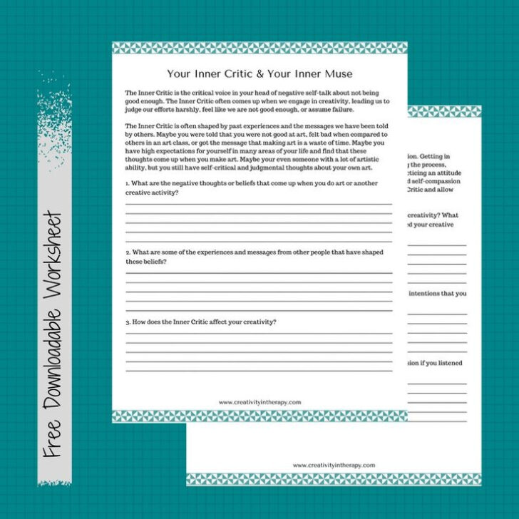 Inner Critic Worksheet Therapy Aid